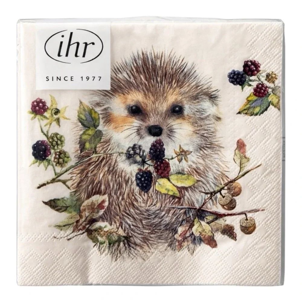IHR - Hedgehog Paper Napkins (3-Ply) - 100 Ct Party Tableware